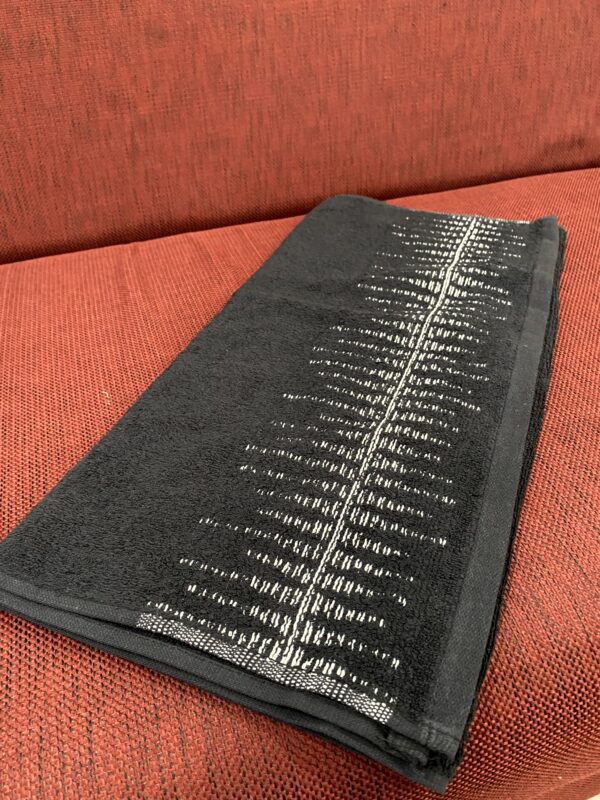Bath Towel - Black Jacquard - Image 2