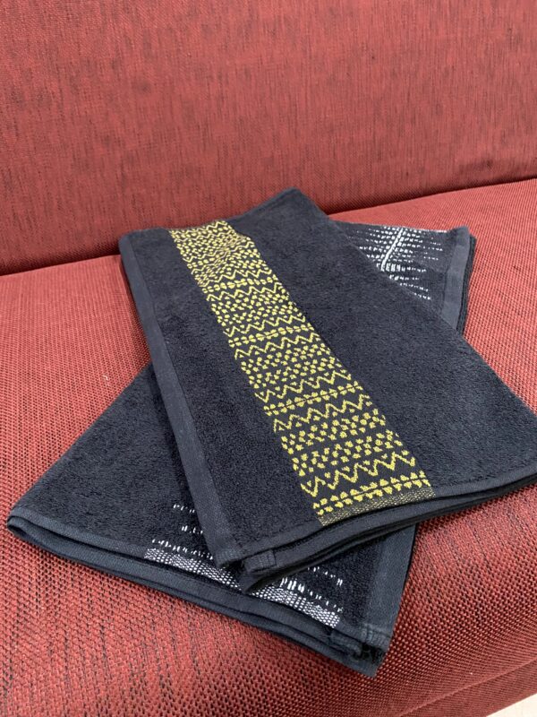 Bath Towel - Black Jacquard