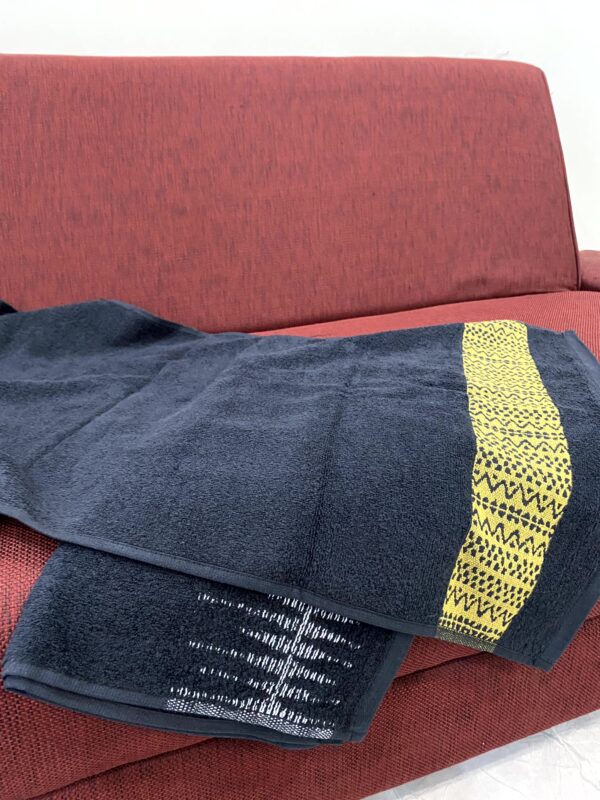 Bath Towel - Black Jacquard - Image 3